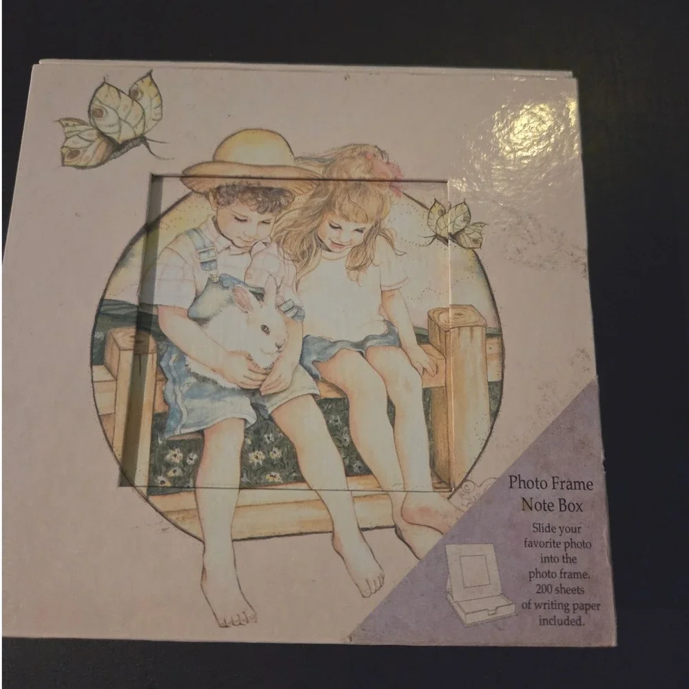 Mary's Moments 80s Cottage Garden Photo Frame Note Box with Writing NEWPaper Set